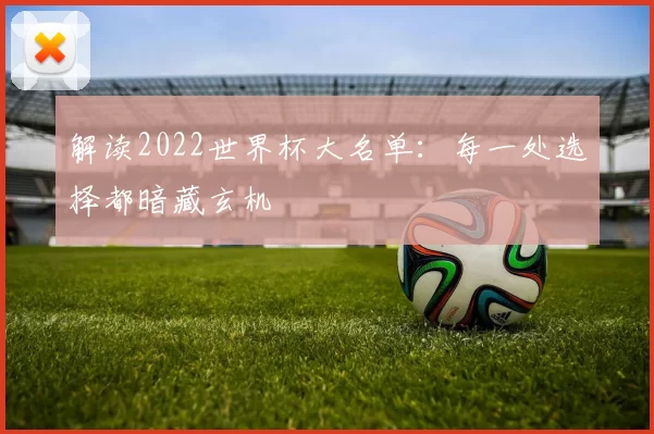 解读2022世界杯大名单:每一处选择都暗藏玄机
